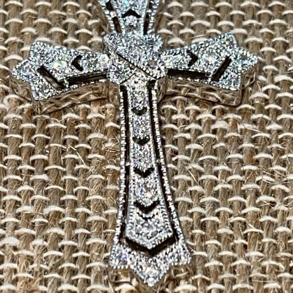 Affinity 925 Sterling Silver Diamond Accented Cro… - image 3